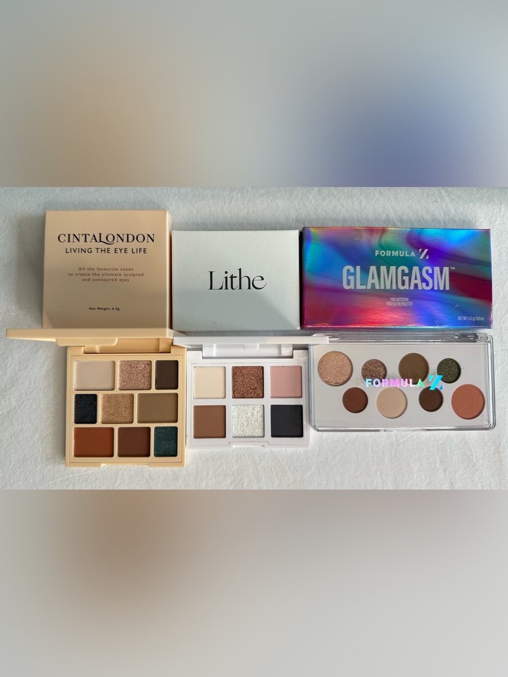 Eyeshadow Palettes Set of 3 - Neutral & Shimmer Shades New in Box